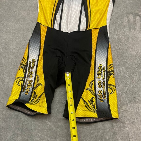 Primal Men's Triathlon Suit Size XL Full Zip Black and Yellow Ride on Bikes - Picture 5 of 11